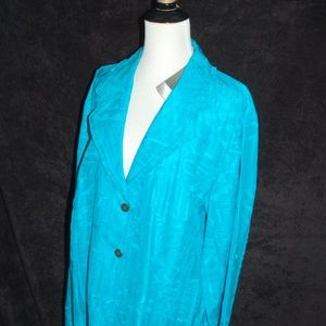 Chico's turquoise silk/linen jacket NWT sz 3